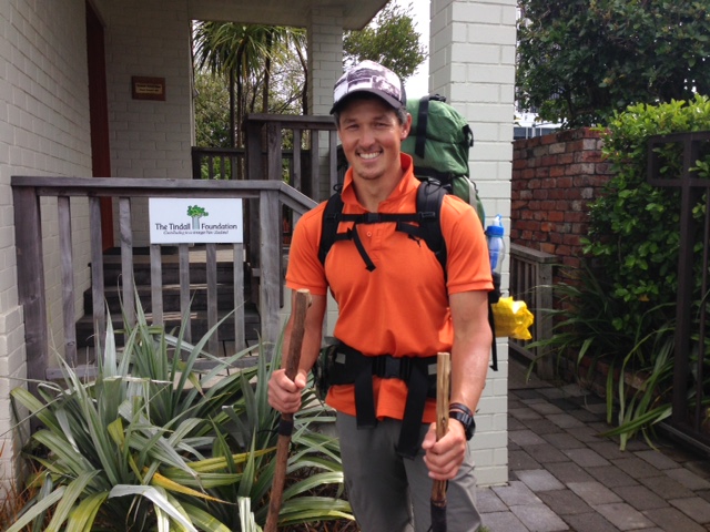 Andrew-Dean Lum takes a break from his walk along the Te Araroa Track